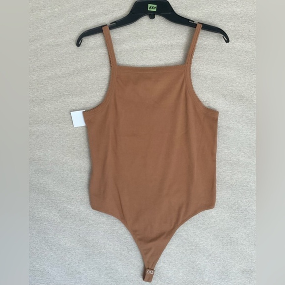 bp Brown Square-Neck Bodysuit